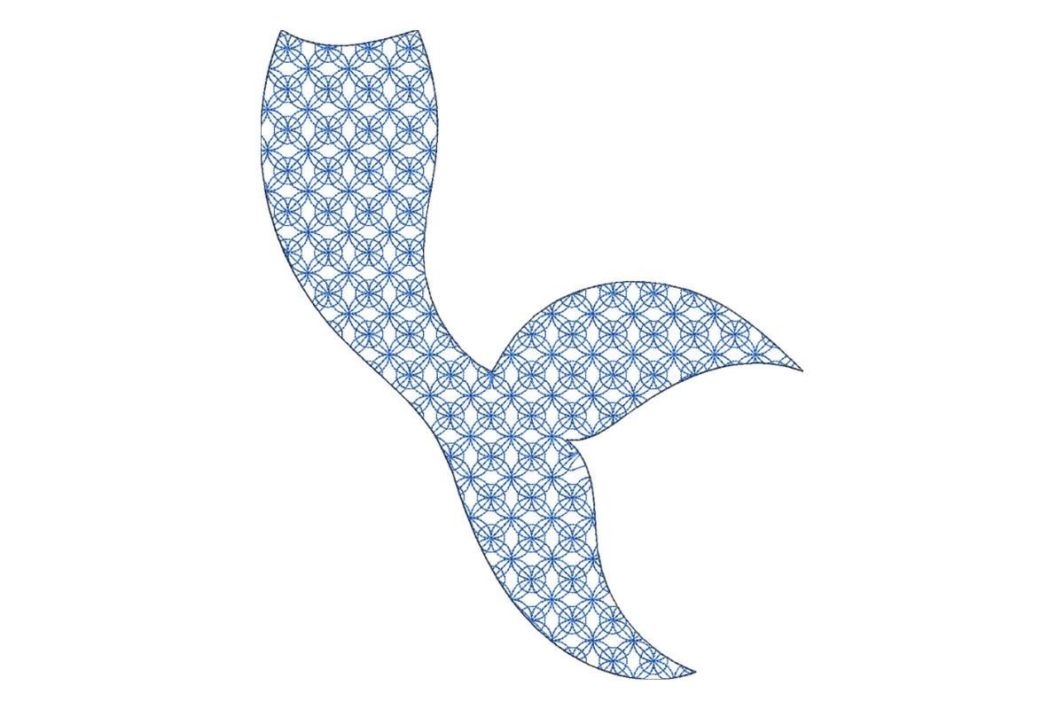 Japanese Sashiko Shape Mermaid Tail