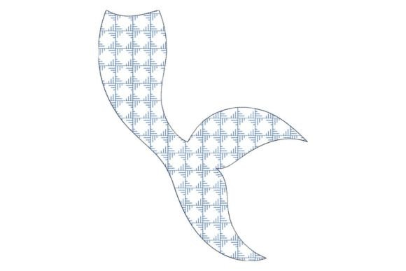 Japanese Sashiko Shape Mermaid Tail