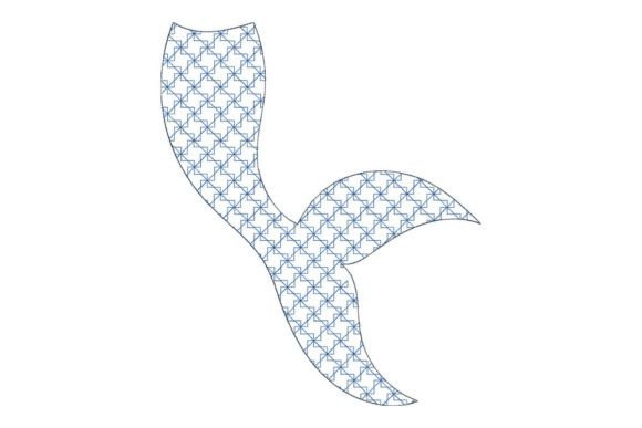 Japanese Sashiko Shape Mermaid Tail