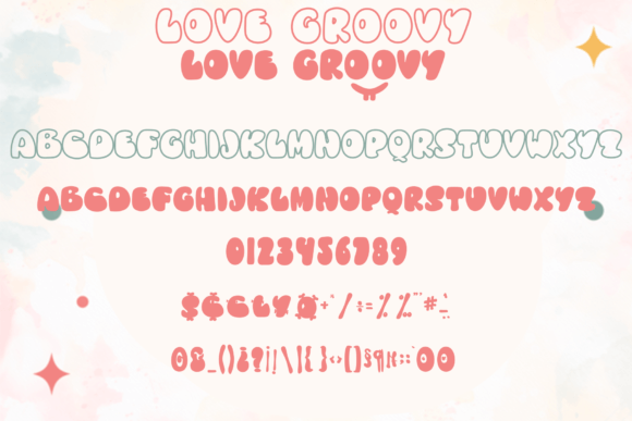 Love Groovy Font PNG with transparent background - Preview 3
