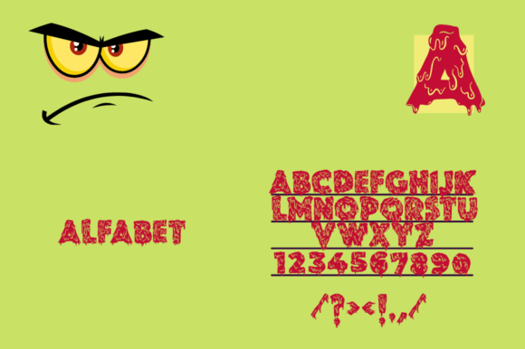 Monster Blood Font PNG with transparent background - Preview 3