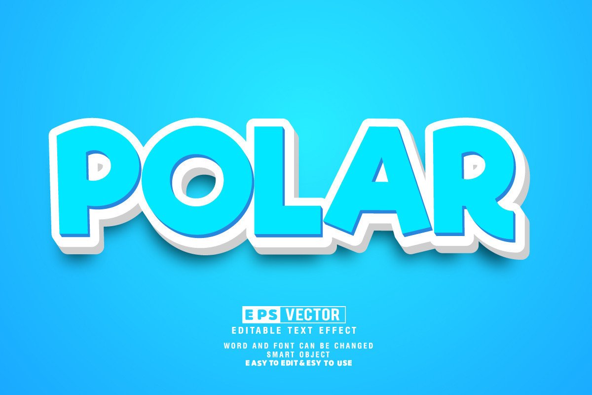 Polar 3d Editable Text Effect Vector Graphic by TrueVector · Creative ...