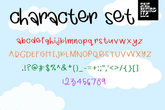 Quirky Rainbow Font font preview - 1