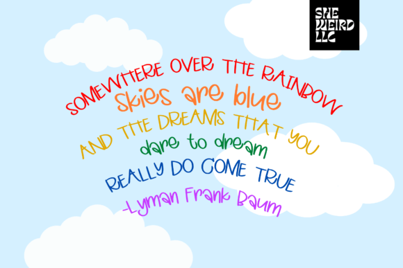 Quirky Rainbow Font font preview - 2