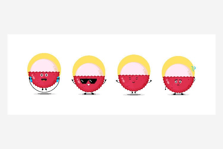 Cute Lychee Character Collection Graphic by wayan sandika · Creative ...