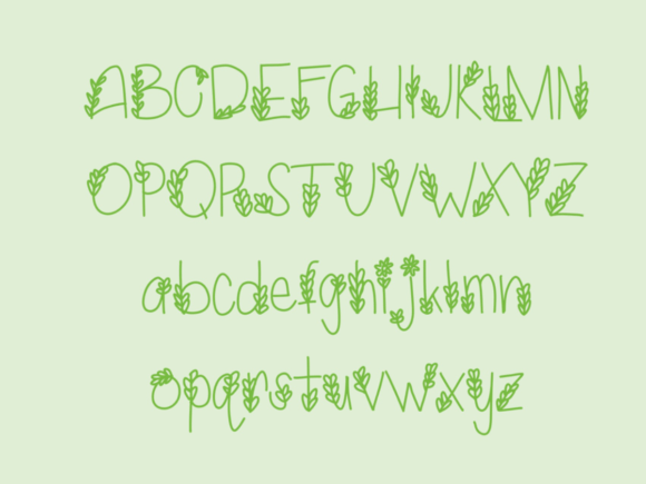 Doodle Vines Font PNG with transparent background - Preview 1
