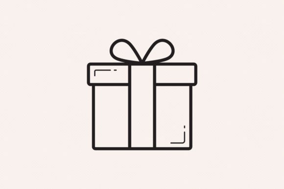Gift with Ribbon Outline Icon
