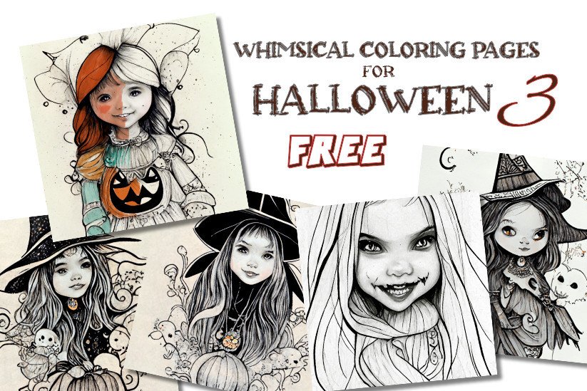 Halloween Coloring Pages - Whimsical Art Graphic by Magiclily ...