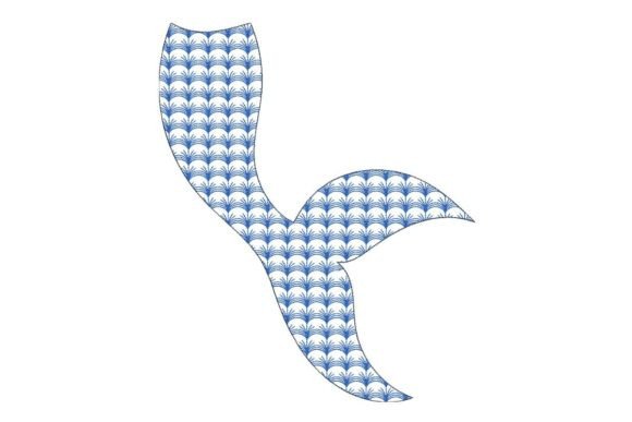 Japanese Sashiko Shape Mermaid Tail