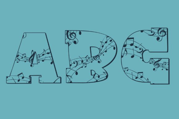 Music Class Font PNG with transparent background - Preview 1