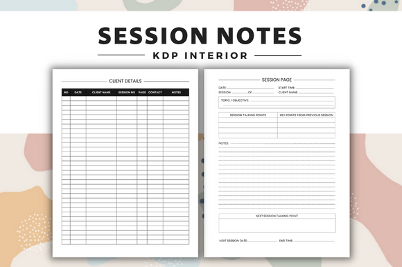 Note Ineterioe Session Notes Notebook Interior Graphic by LunArt · Creative Fabrica