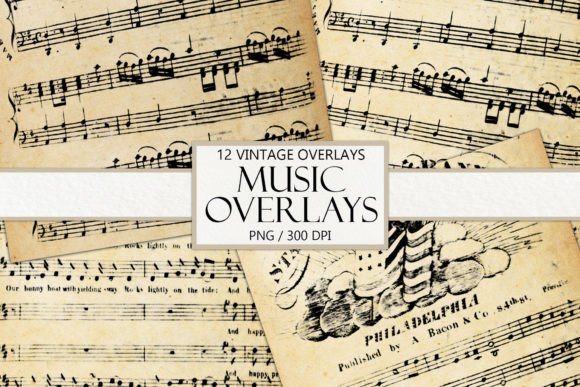 Vintage Sheet Music Overlays
