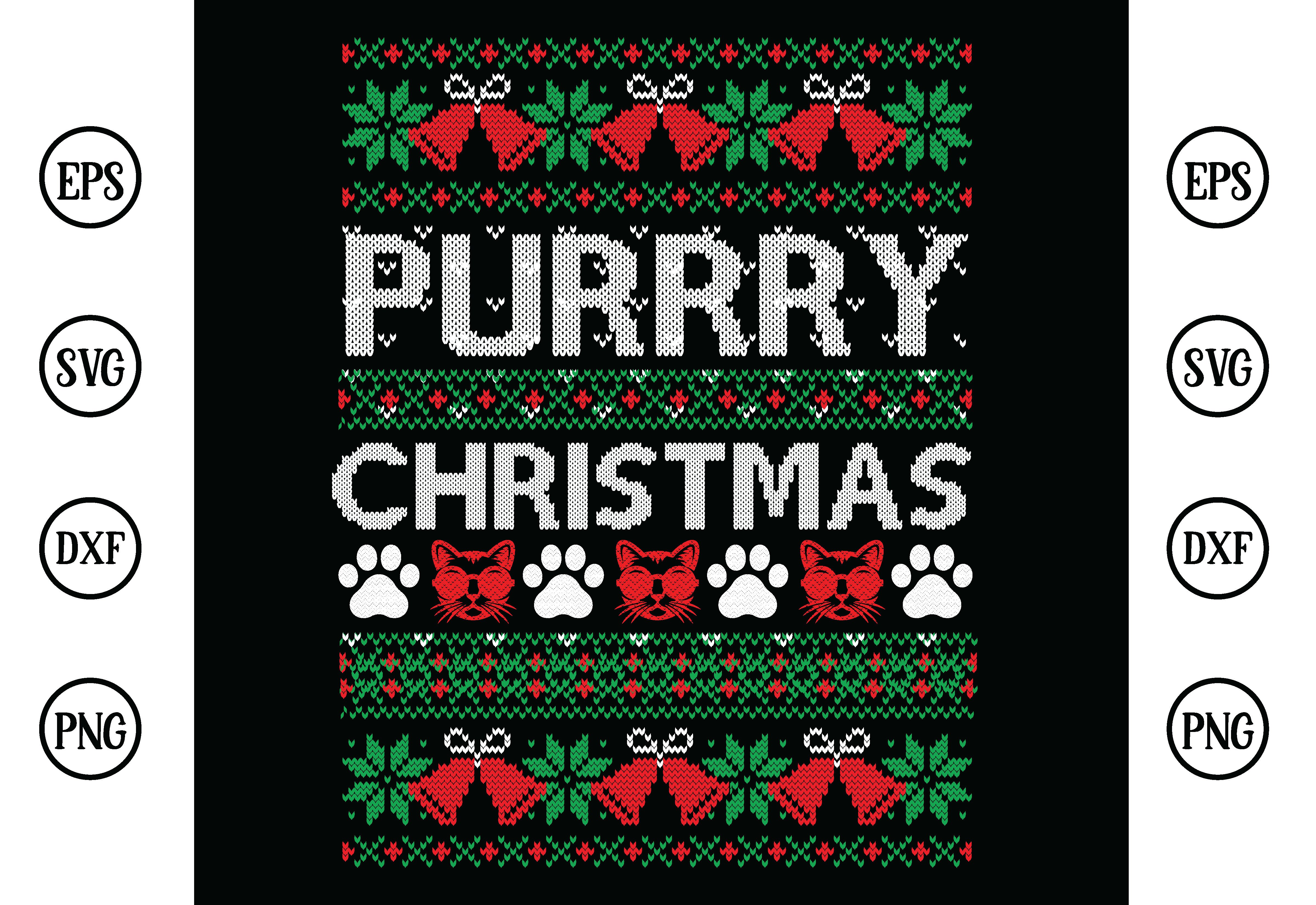 Purrry Christmas Ugly Sweater Graphic by BDB_Graphics · Creative Fabrica