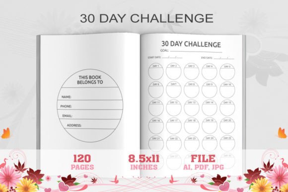 30 Day Challenge Planner Kdp Interior Graphic by Waliullah Solutions ...