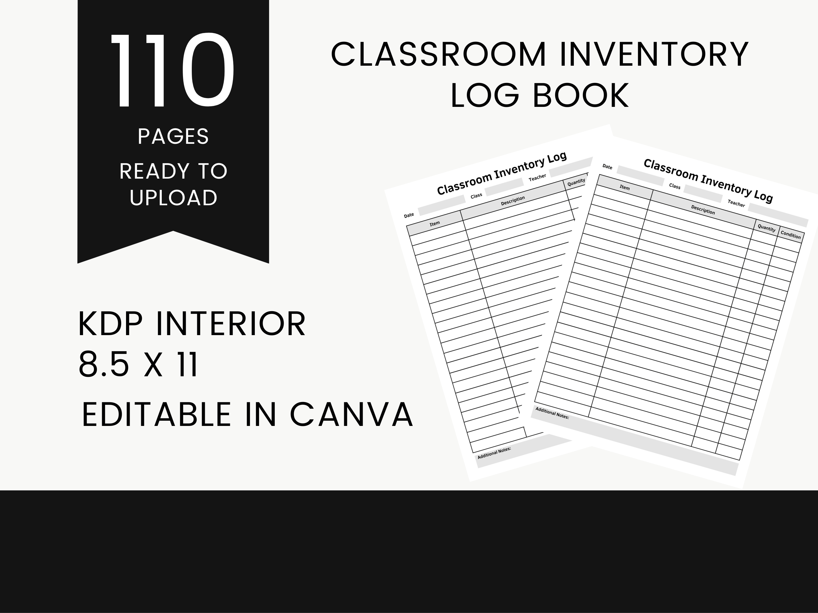 Canva Classroom Inventory Log Book KDP Graphic by BKS Studio · Creative ...