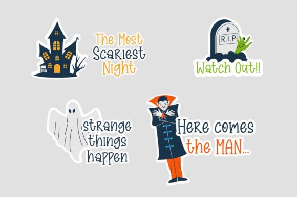 Cute Vampire Font PNG with transparent background - Preview 4