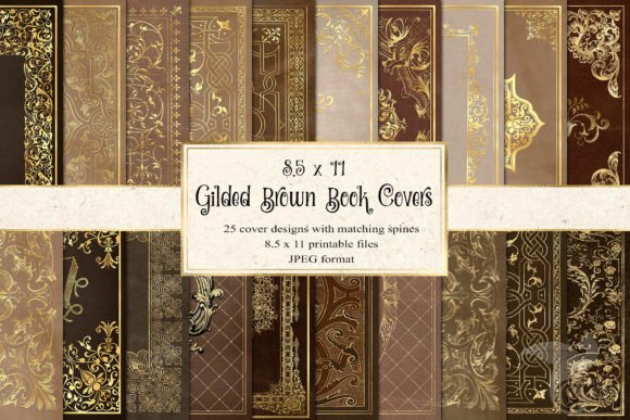 Gilded Brown Book Covers