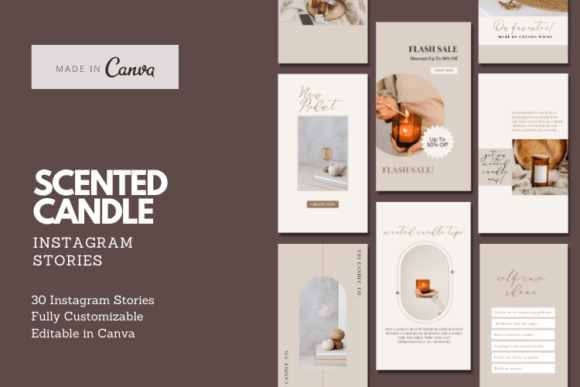 Scented Candle Instagram Story Templates Graphics