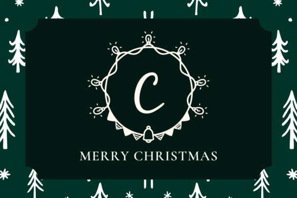 Shiny Christmas Monogram Font PNG with transparent background - Preview 1