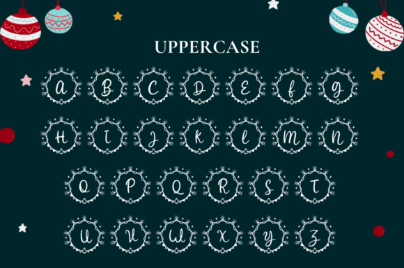 Shiny Christmas Monogram Font PNG with transparent background - Preview 4