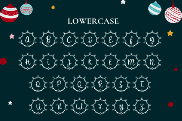 Shiny Christmas Monogram Font PNG with transparent background - Preview 5