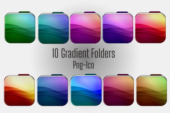10 Colorful Gradient Folders Graphic Icons By Ruba Alash
