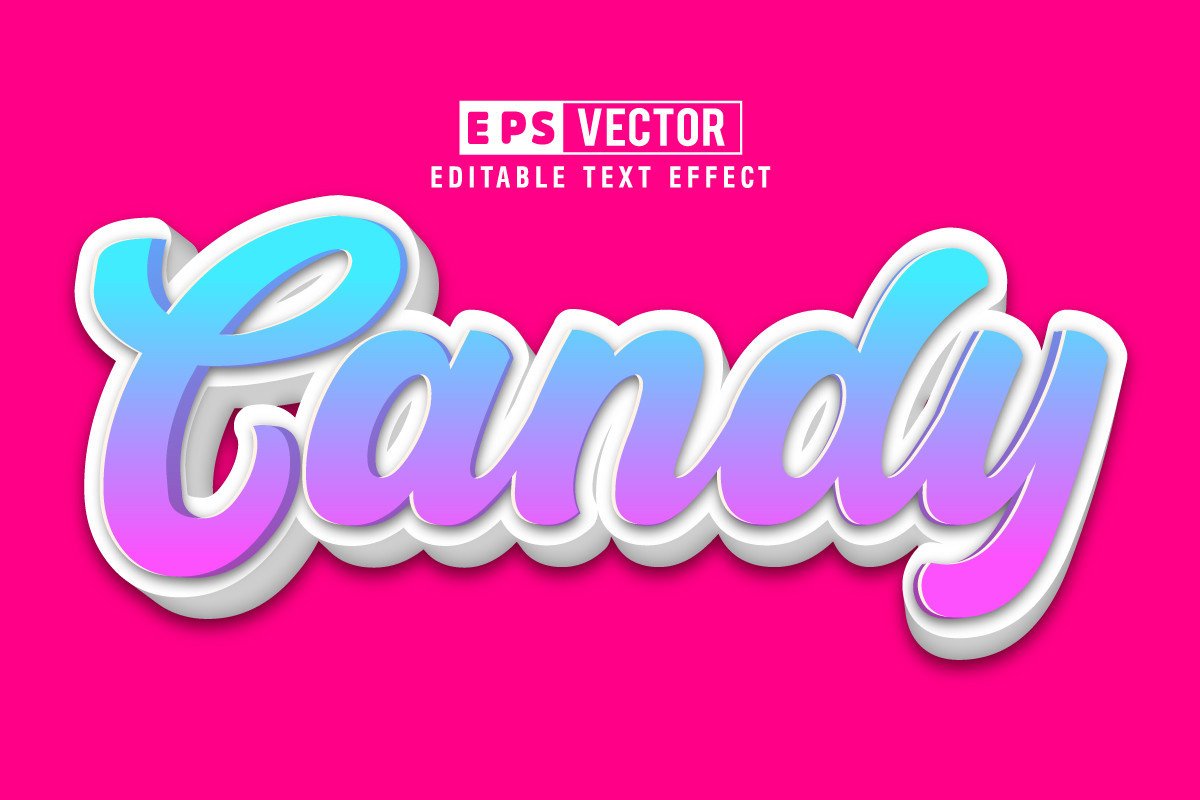 Candy 3d Editable Text Effect Vector Graphic by TrueVector · Creative ...