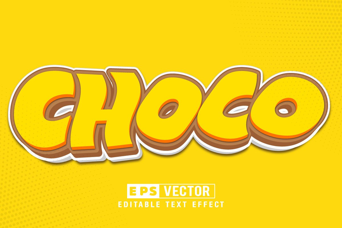 Choco 3d Editable Text Effect Vector Graphic by TrueVector · Creative ...