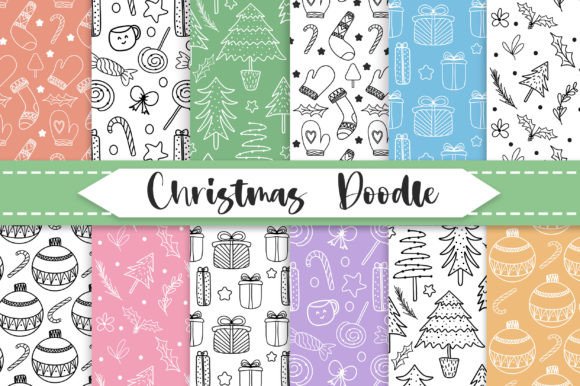 Christmas Doodle Seamless Pattern
