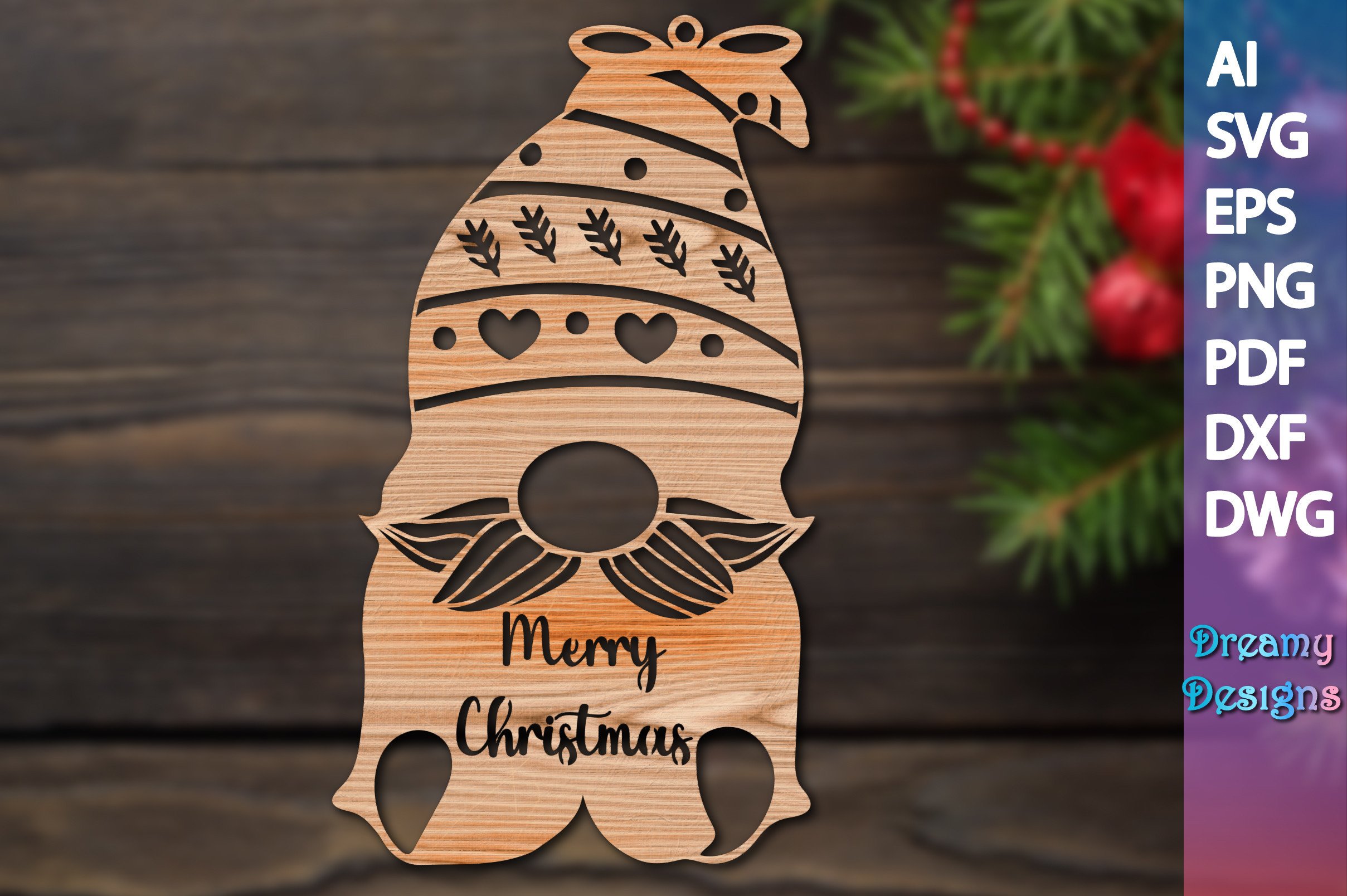 Christmas Tree Gnome Ornament Graphic by Dreamy Designs · Creative Fabrica