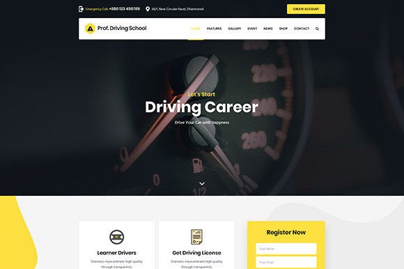 Driving Course Creative Pre-School PSD Template Graphic by Somrat Islam · Creative Fabrica