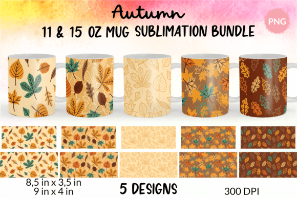 Fall Mug Wrap Sublimation Designs Bundle