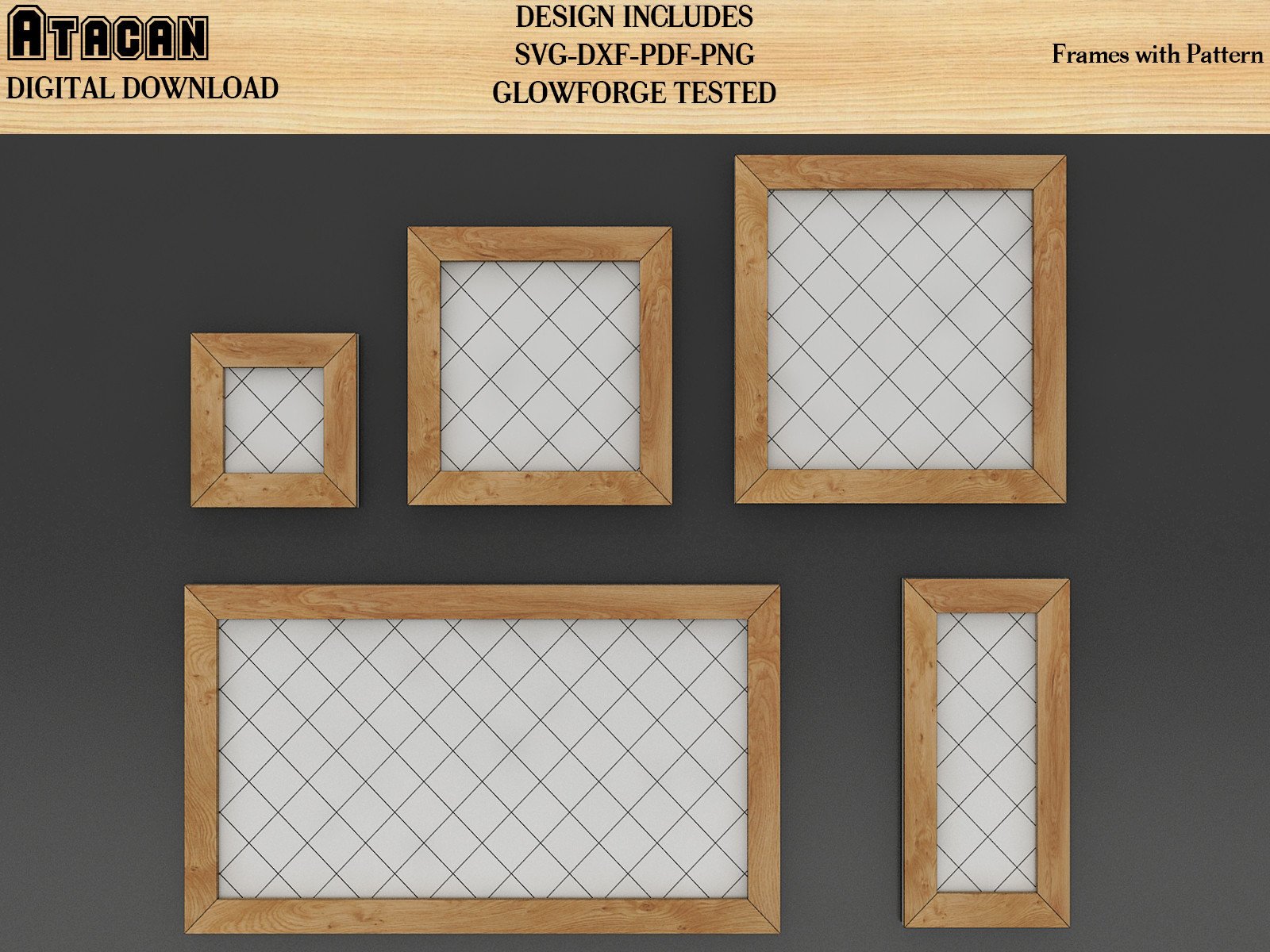 Glowforge Frame Bundle with Patterns Graphic by atacanwoodbox ...
