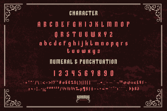 Kohirug Font PNG with transparent background - Preview 1