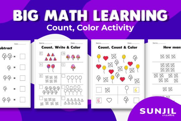 Math Count Learning Fun Activity Books