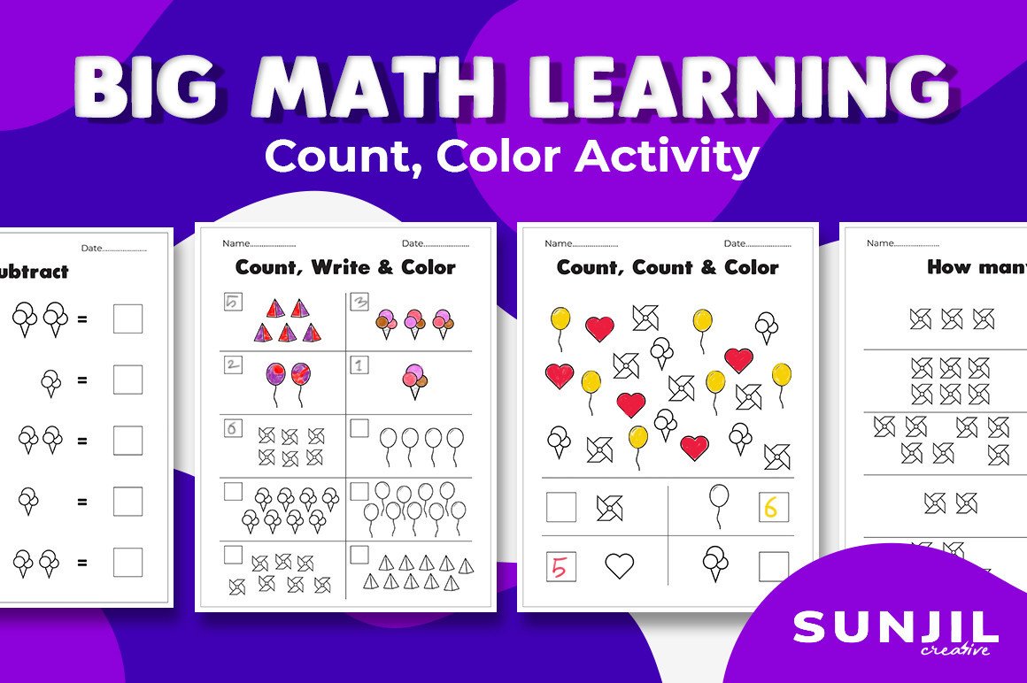 Math Count Learning Fun Activity Books