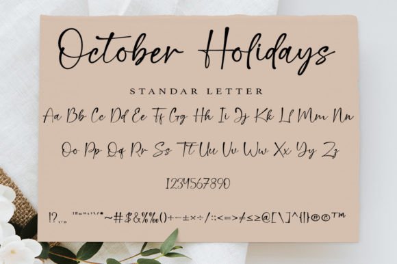 October Holidays Font PNG with transparent background - Preview 6