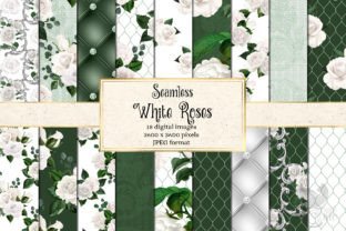 White Rose Digital Paper Graphic by Digital Curio · Creative Fabrica