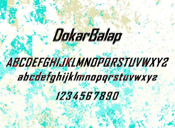 Dokarbalap Font PNG with transparent background - Preview 2