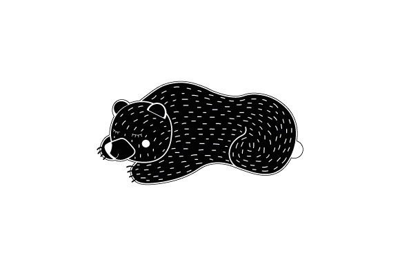 Cute Bear with Autumn Leaves Scandinavian Style