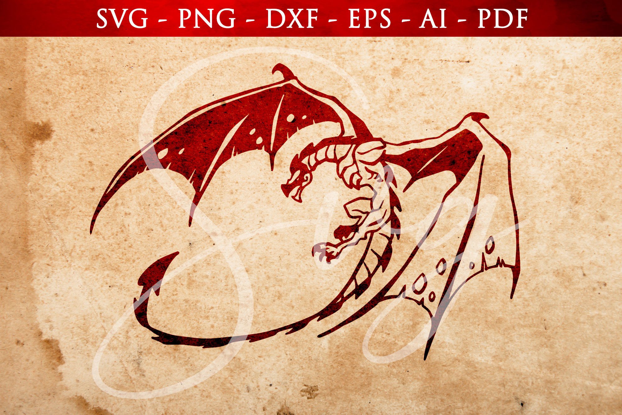 Dragon Illustration Hand Draw SVG