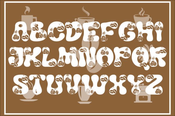 Groovy Coffee Font PNG with transparent background - Preview 1