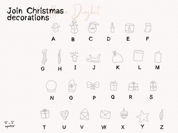 Join Christmas Decorations Font PNG with transparent background - Preview 1