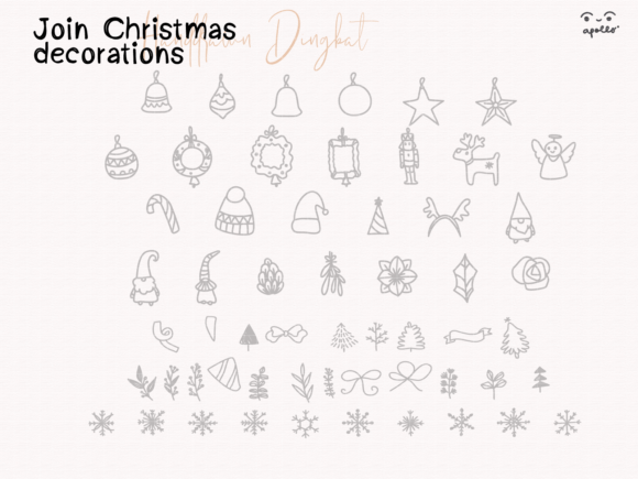 Join Christmas Decorations Font PNG with transparent background - Preview 2