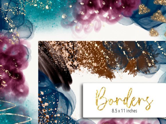 Luxury Brown and Blue Borders Clip Art
