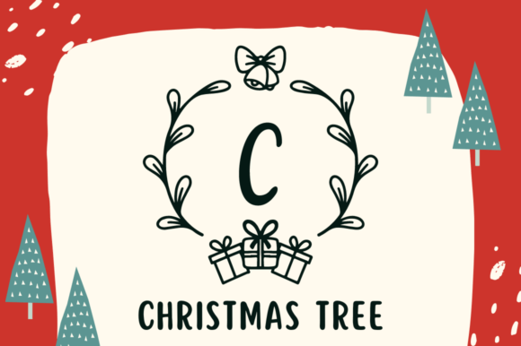 Natal Christmas Monogram Font PNG with transparent background - Preview 1