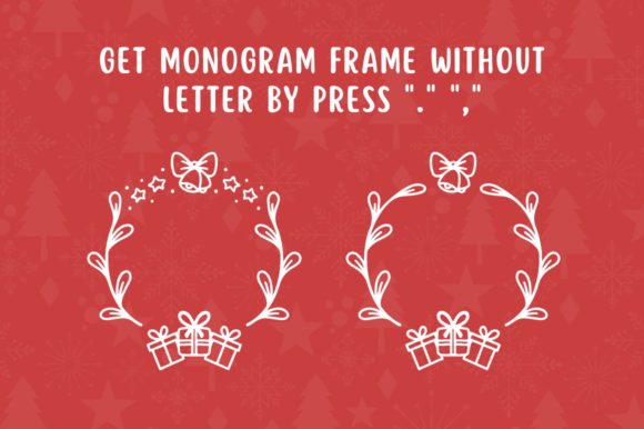 Natal Christmas Monogram Font PNG with transparent background - Preview 3
