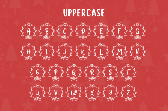 Natal Christmas Monogram Font PNG with transparent background - Preview 4