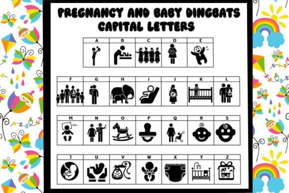 Pregnancy and Baby Font PNG with transparent background - Preview 1