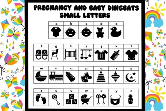 Pregnancy and Baby Font PNG with transparent background - Preview 2